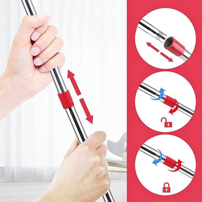 EMTK Mop Handle Replacement for O-Cedar – Adjustable 30"–58" Spin Mop & H2Pro Flat Mop Handle, 4-Section Mop Stick Compatible with Ocedar Mop Systems - Image 3